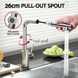 Tap & Sink Accessories: Cefito Kitchen Mixer Tap Pull Out Rectangle 2 Mode Sink Basin Faucet Swivel WELS Chrome