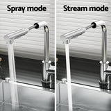 Tap & Sink Accessories: Cefito Kitchen Mixer Tap Pull Out Rectangle 2 Mode Sink Basin Faucet Swivel WELS Chrome