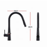 Tap & Sink Accessories: Cefito Kitchen Mixer Tap Pull Out Round 2 Mode Sink Basin Faucet Swivel WELS Black