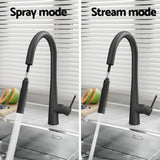 Tap & Sink Accessories: Cefito Kitchen Mixer Tap Pull Out Round 2 Mode Sink Basin Faucet Swivel WELS Black