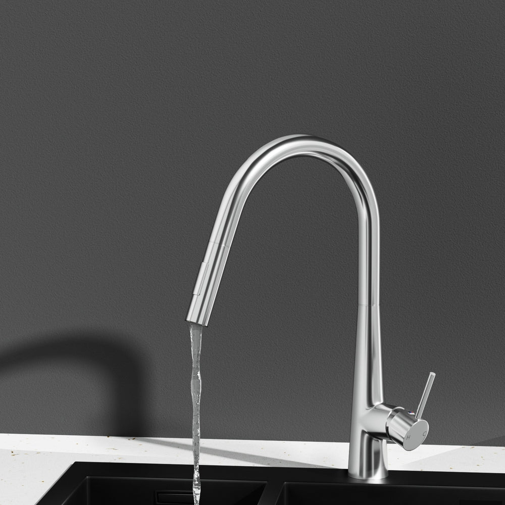 Tap & Sink Accessories: Cefito Kitchen Mixer Tap Pull Out Round 2 Mode Sink Basin Faucet Swivel WELS Chrome