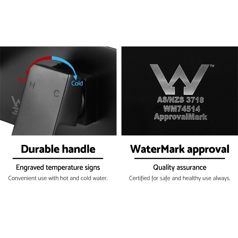 Tap & Sink Accessories: Cefito Bathroom Basin Mixer Tap Separate Faucet Vanity Laundry Black