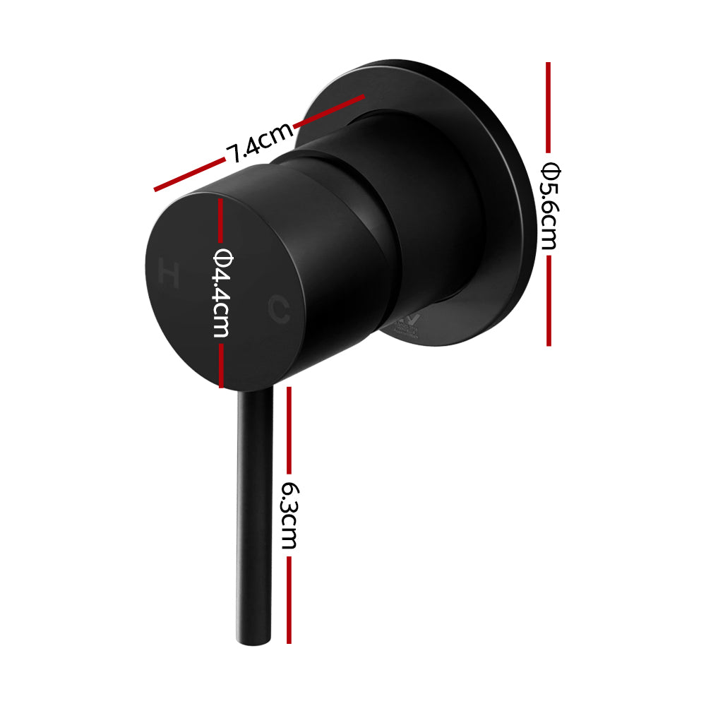 Shower Accessories: Cefito Basin Mixer Wall Tap Round Brass Faucet Shower Bathtub Black