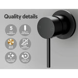 Shower Accessories: Cefito Basin Mixer Wall Tap Round Brass Faucet Shower Bathtub Black