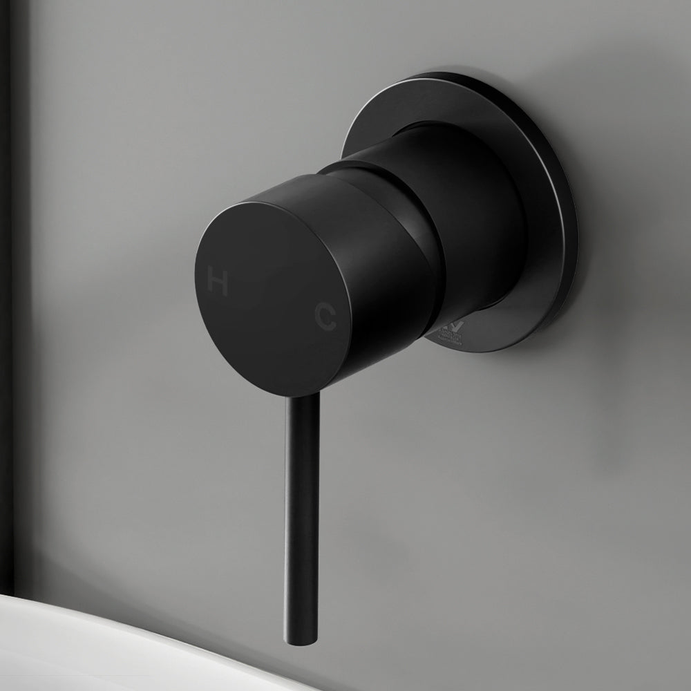 Shower Accessories: Cefito Basin Mixer Wall Tap Round Brass Faucet Shower Bathtub Black