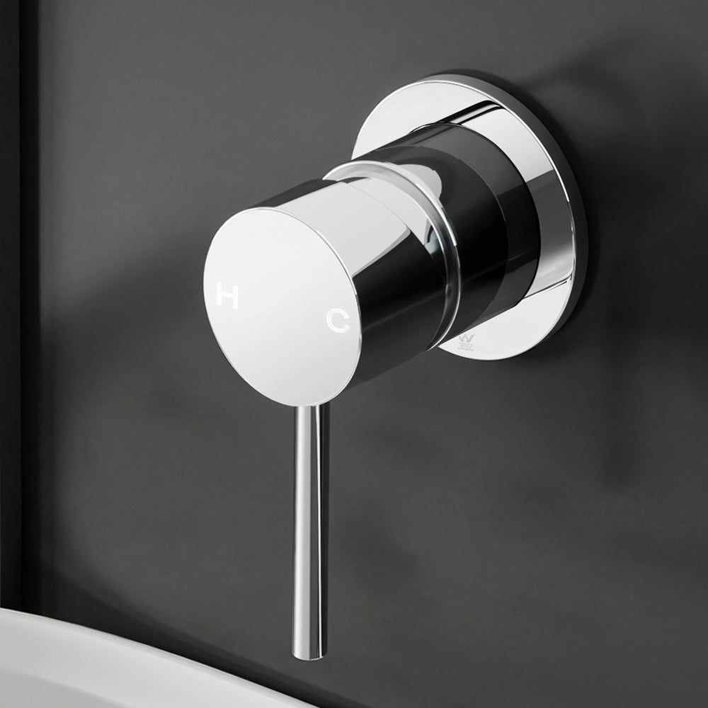 Shower Accessories: Cefito Basin Mixer Wall Tap Round Brass Faucet Shower Bathtub Chrome