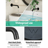 Shower Accessories: Cefito Bathroom Mixer Spout Wall Bath Tap Round Shower Bathtub Black