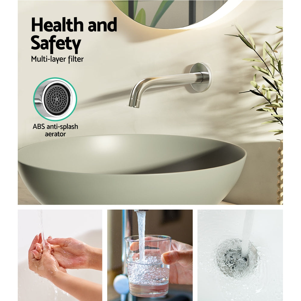 Shower Accessories: Cefito Bathroom Mixer Spout Wall Bath Tap Round Shower Bathtub Chrome
