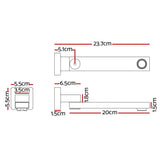 Tap & Sink Accessories: Cefito Bathroom Mixer Spout Wall Bath Tap Square Swivel Bathtub Black
