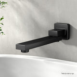Tap & Sink Accessories: Cefito Bathroom Mixer Spout Wall Bath Tap Square Swivel Bathtub Black