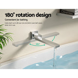 Tap & Sink Accessories: Cefito Bathroom Mixer Spout Wall Bath Tap Square Swivel Bathtub Chrome