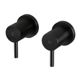 Shower Accessories: Cefito Basin Twin Tap Wall Round Brass Faucet Shower Bathtub Black