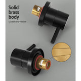 Shower Accessories: Cefito Basin Twin Tap Wall Round Brass Faucet Shower Bathtub Black