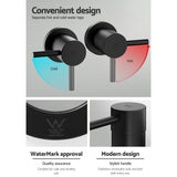 Shower Accessories: Cefito Basin Twin Tap Wall Round Brass Faucet Shower Bathtub Black