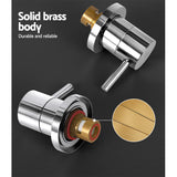 Shower Accessories: Cefito Basin Twin Tap Wall Round Brass Faucet Shower Bathtub Chrome