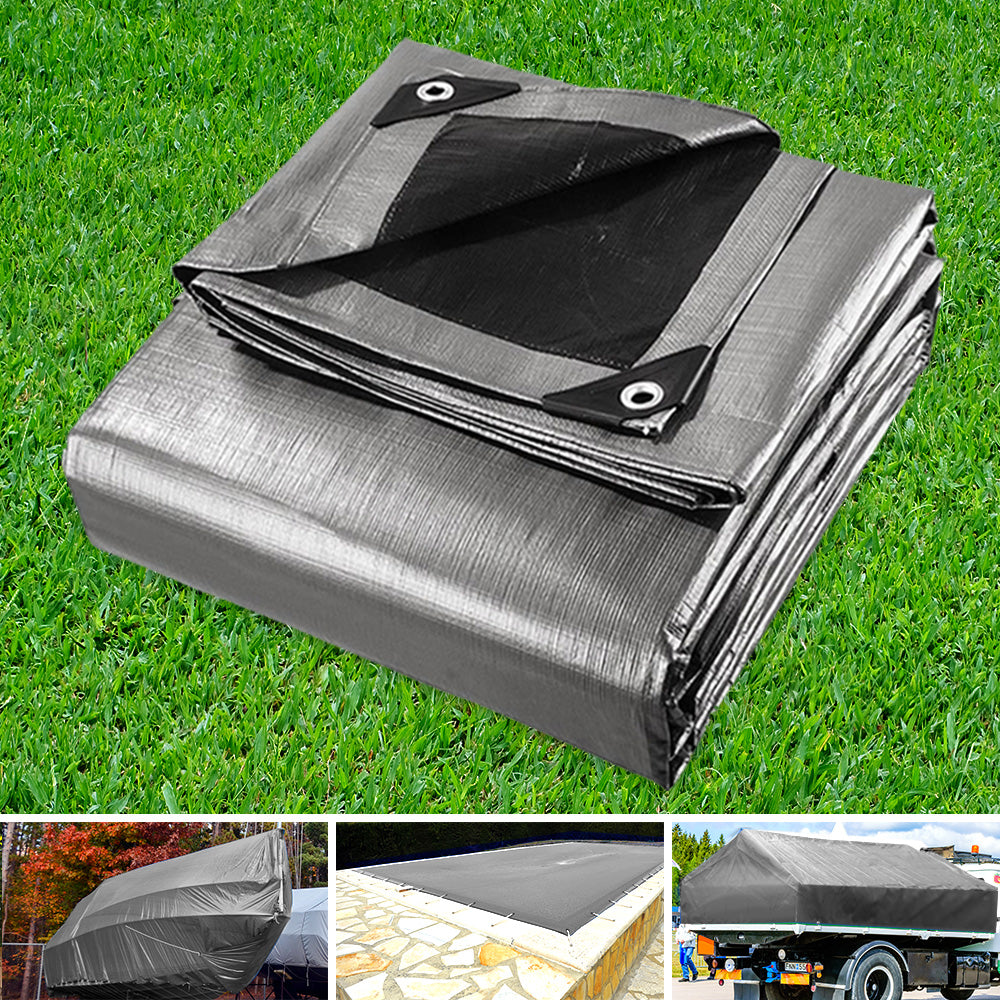 Caravan Accessories: Instahut Tarp Tarpaulin 3x4.5m Canvas Camping Heavy Duty Sun Cover