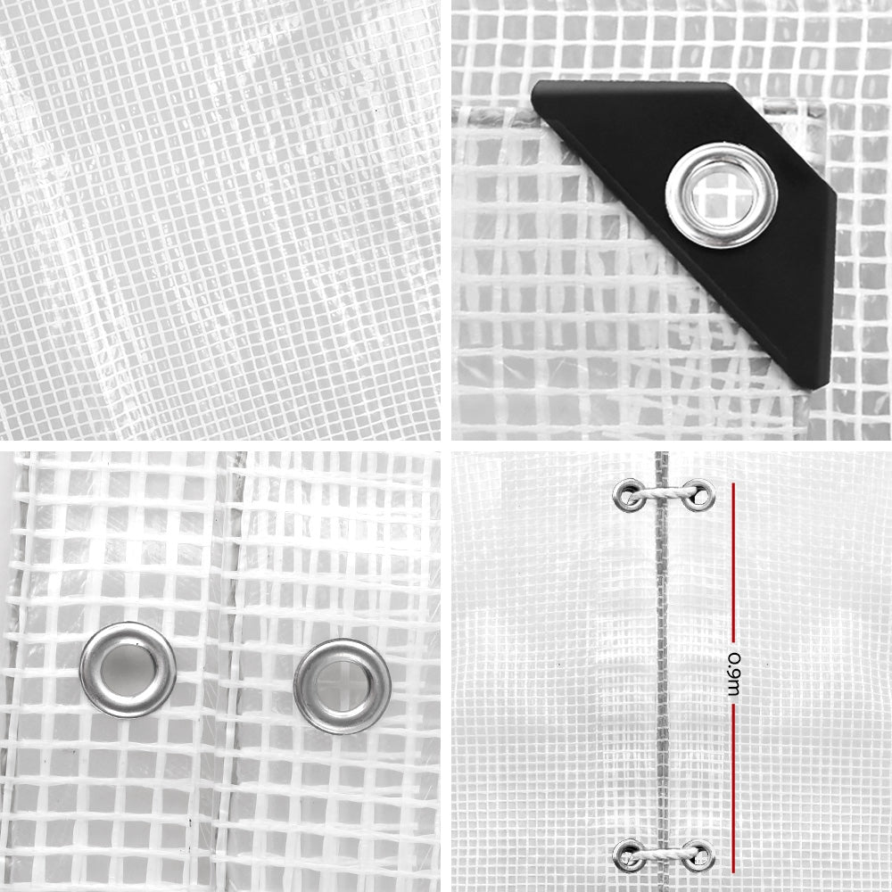 Caravan Accessories: Instahut Tarp Tarpaulin 5x6m Canvas Heavy Duty Camping Cover Clear