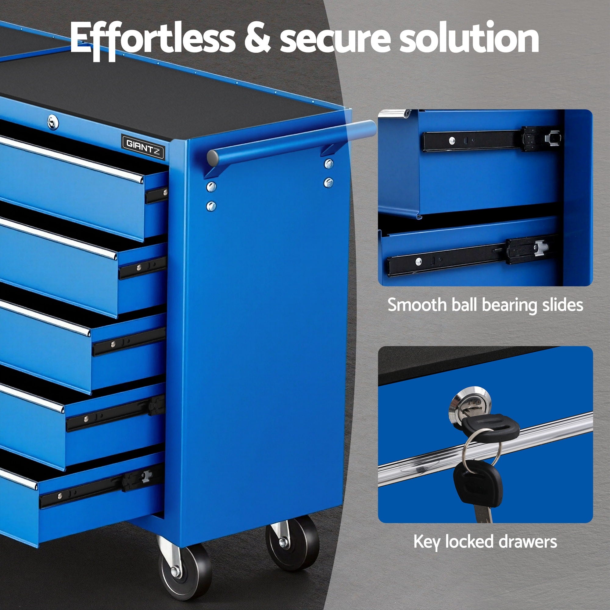 Tool Boxes: Giantz Tool Chest Trolley 10 Drawers Toolbox Storage Blue