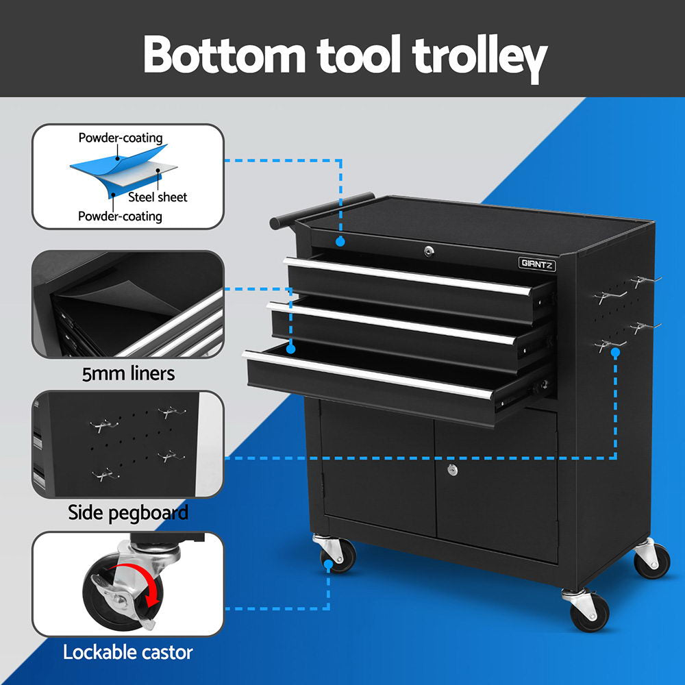 Tool Boxes: Giantz 13 Drawer Tool Box Cabinet Chest Toolbox Storage Garage Organiser Black