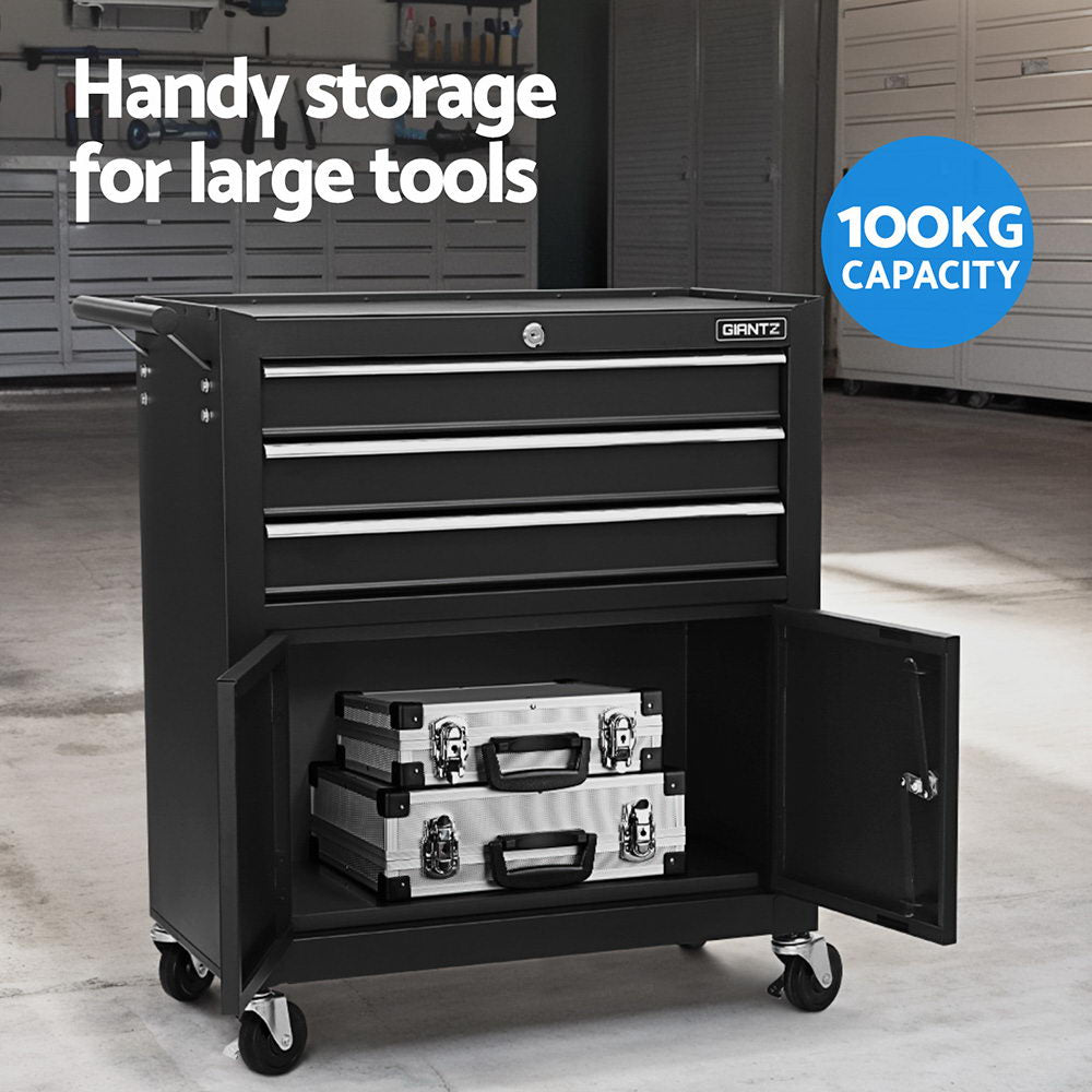 Tool Boxes: Giantz 13 Drawer Tool Box Cabinet Chest Toolbox Storage Garage Organiser Black