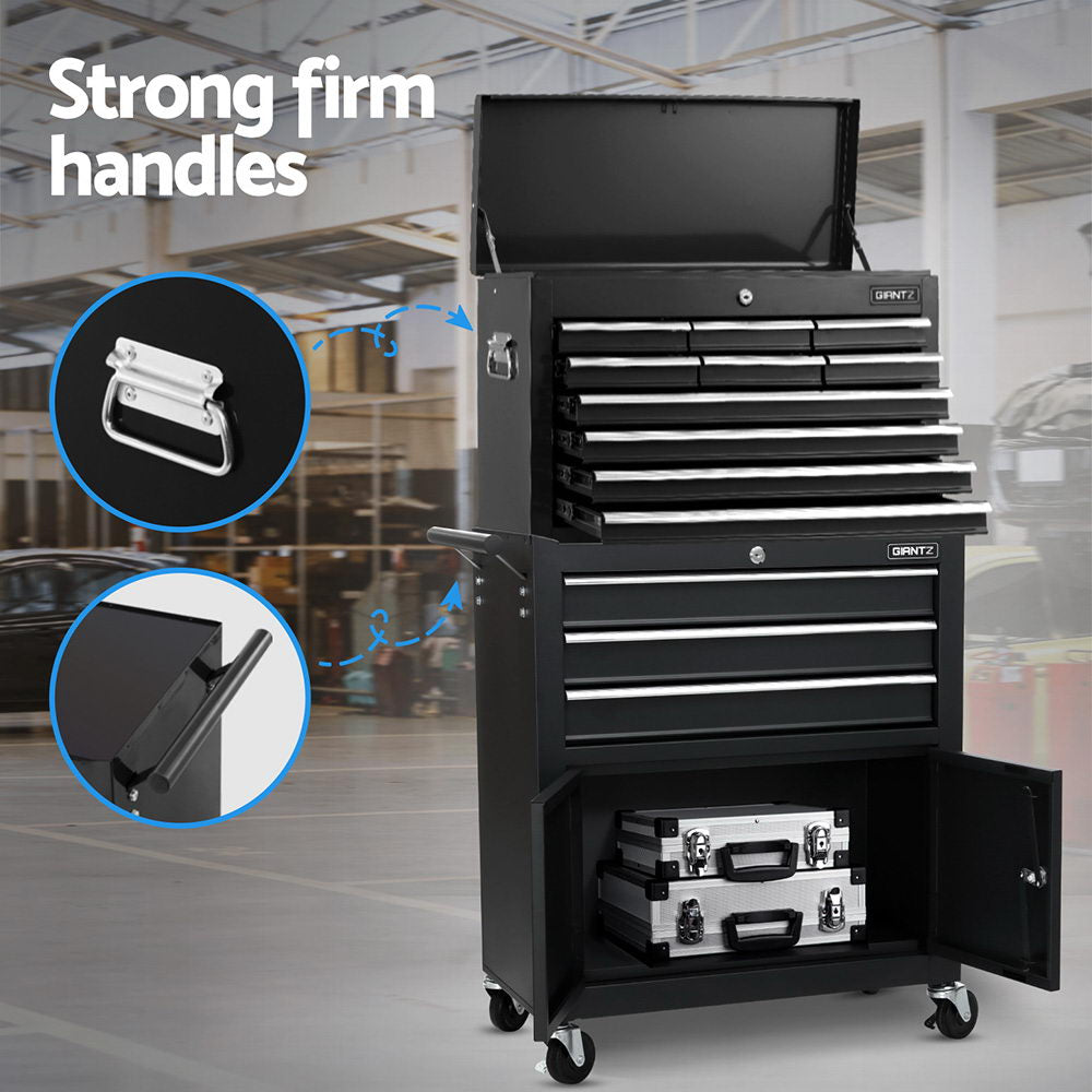 Tool Boxes: Giantz 13 Drawer Tool Box Cabinet Chest Toolbox Storage Garage Organiser Black
