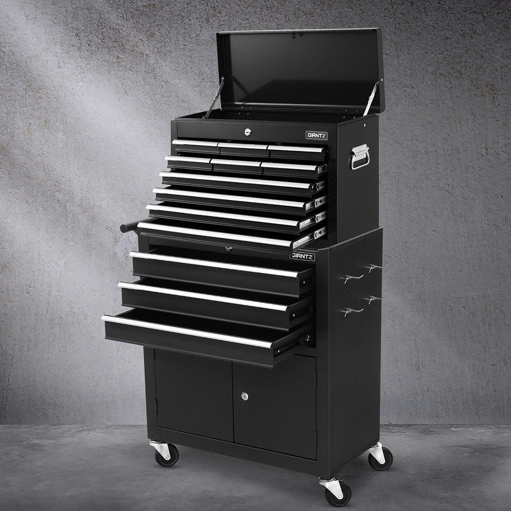 Tool Boxes: Giantz 13 Drawer Tool Box Cabinet Chest Toolbox Storage Garage Organiser Black
