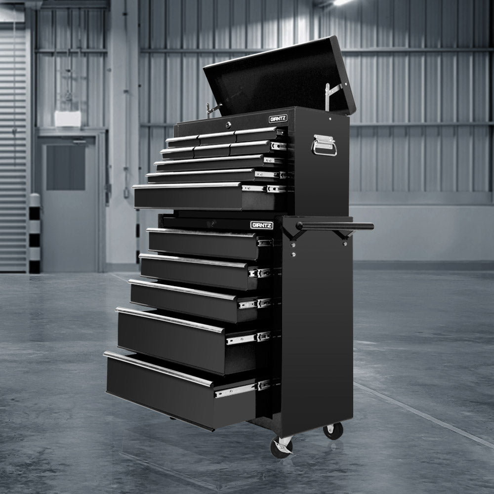 Tool Cabinets: Giantz 14 Drawer Tool Box Cabinet Chest Mechanic Garage Storage Trolley Black