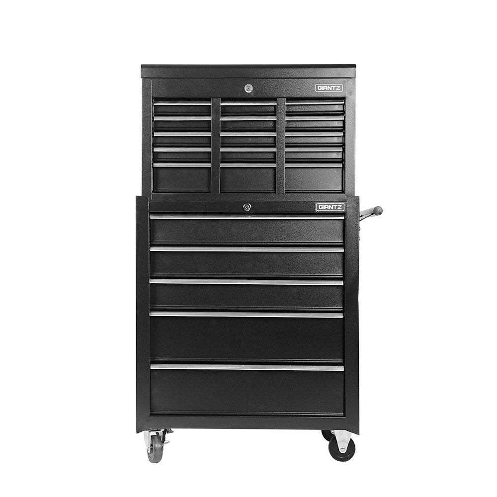 Tool Cabinets: Giantz 14 Drawer Tool Box Cabinet Chest Mechanic Garage Storage Trolley Black