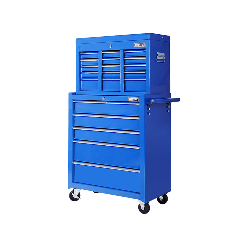 Tool Cabinets: Giantz 14 Drawer Tool Box Cabinet Chest Mechanic Garage Storage Trolley Blue