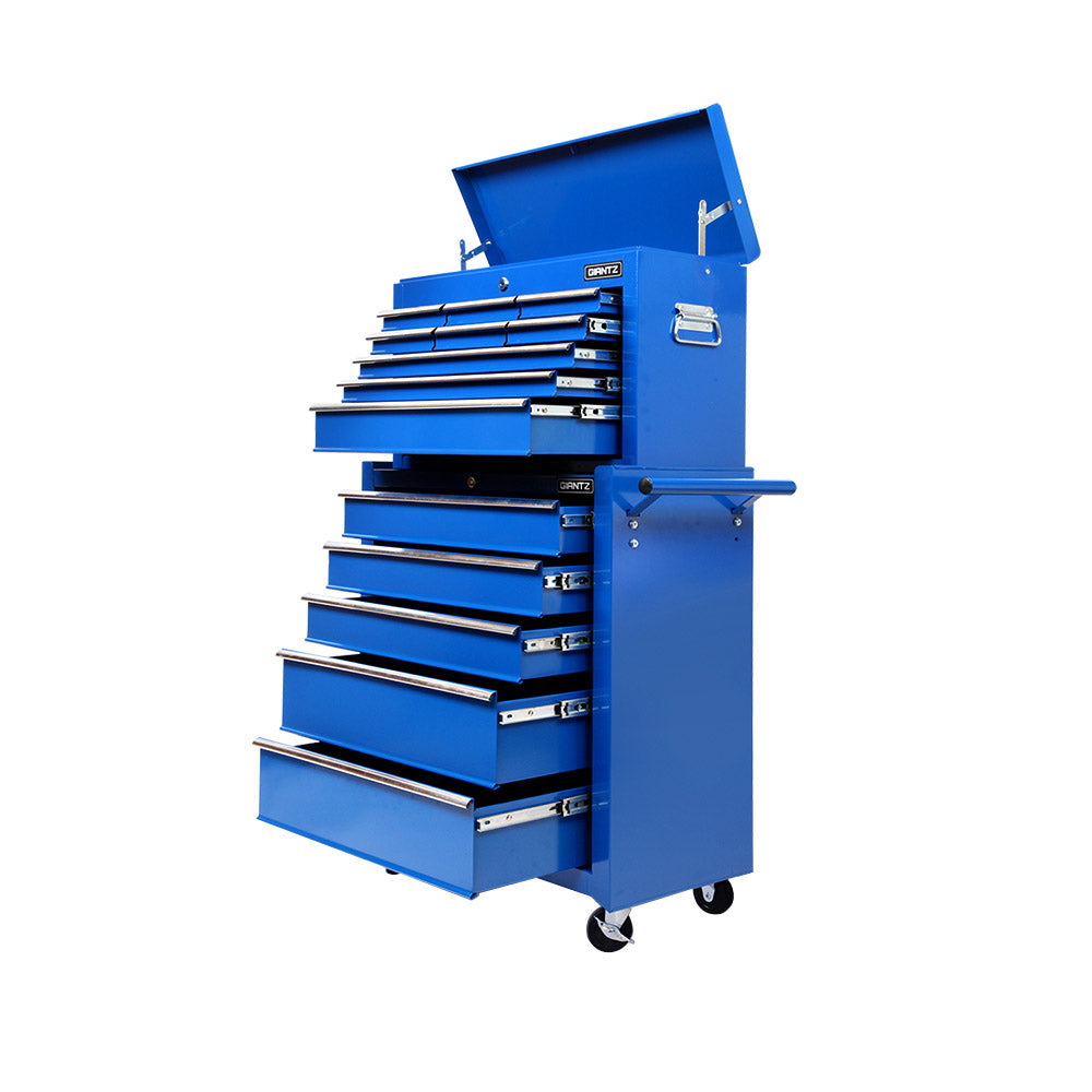 Tool Cabinets: Giantz 14 Drawer Tool Box Cabinet Chest Mechanic Garage Storage Trolley Blue