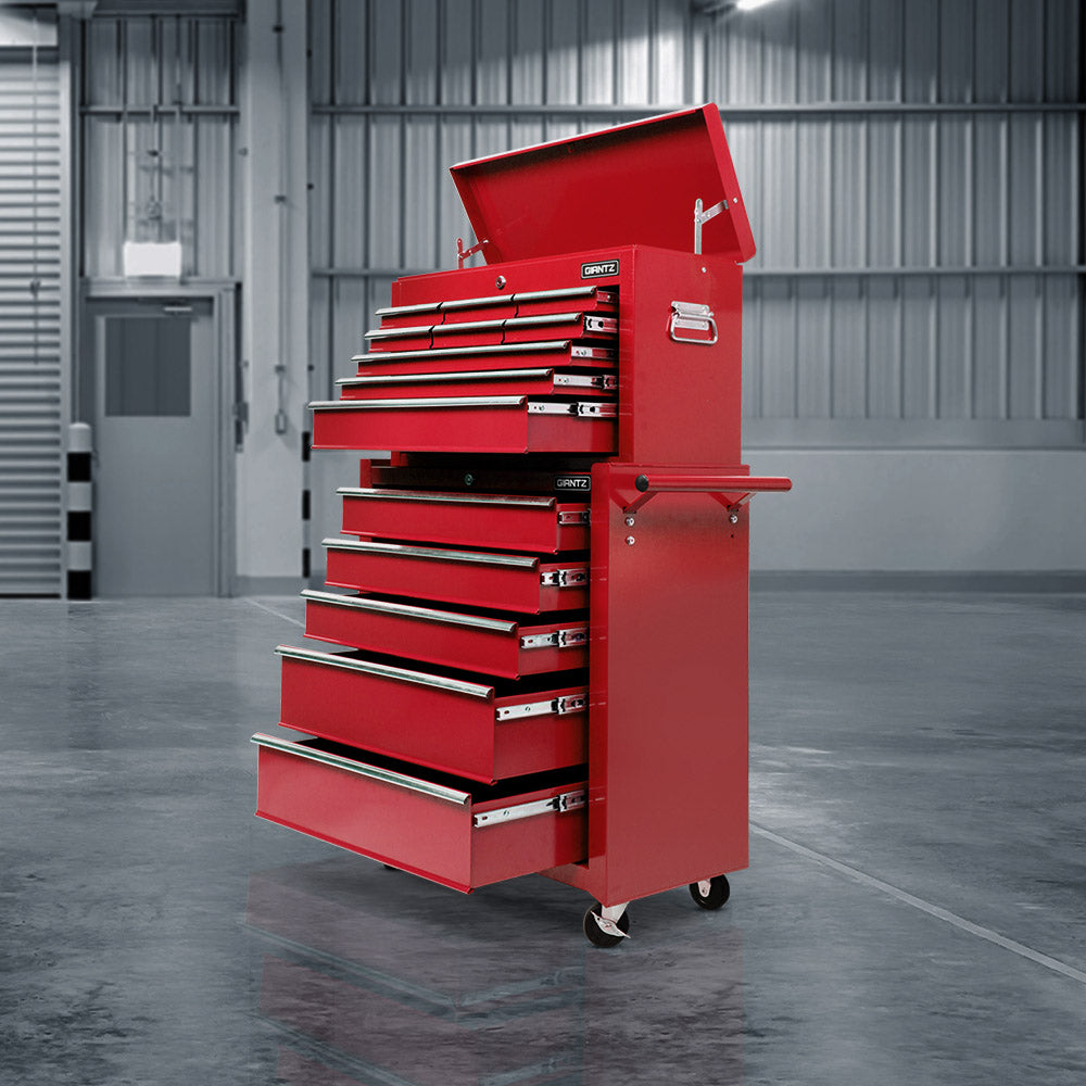 Tool Cabinets: Giantz 14 Drawer Tool Box Cabinet Chest Mechanic Garage Storage Trolley Red
