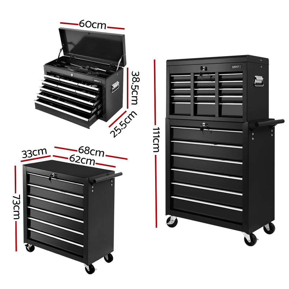 Tool Cabinets: Giantz 15 Drawer Tool Box Cabinet Chest Trolley Toolbox Garage Storage Box
