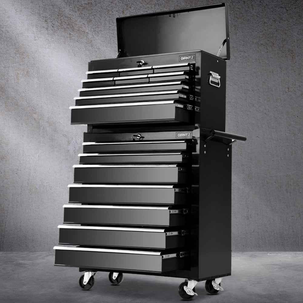 Tool Cabinets: Giantz 16 Drawer Tool Box Cabinet Chest Trolley Toolbox Garage Storage Black