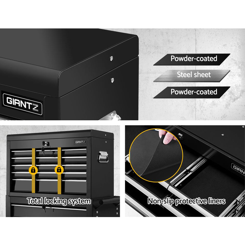 Tool Cabinets: Giantz 16 Drawer Tool Box Cabinet Chest Trolley Toolbox Garage Storage Black