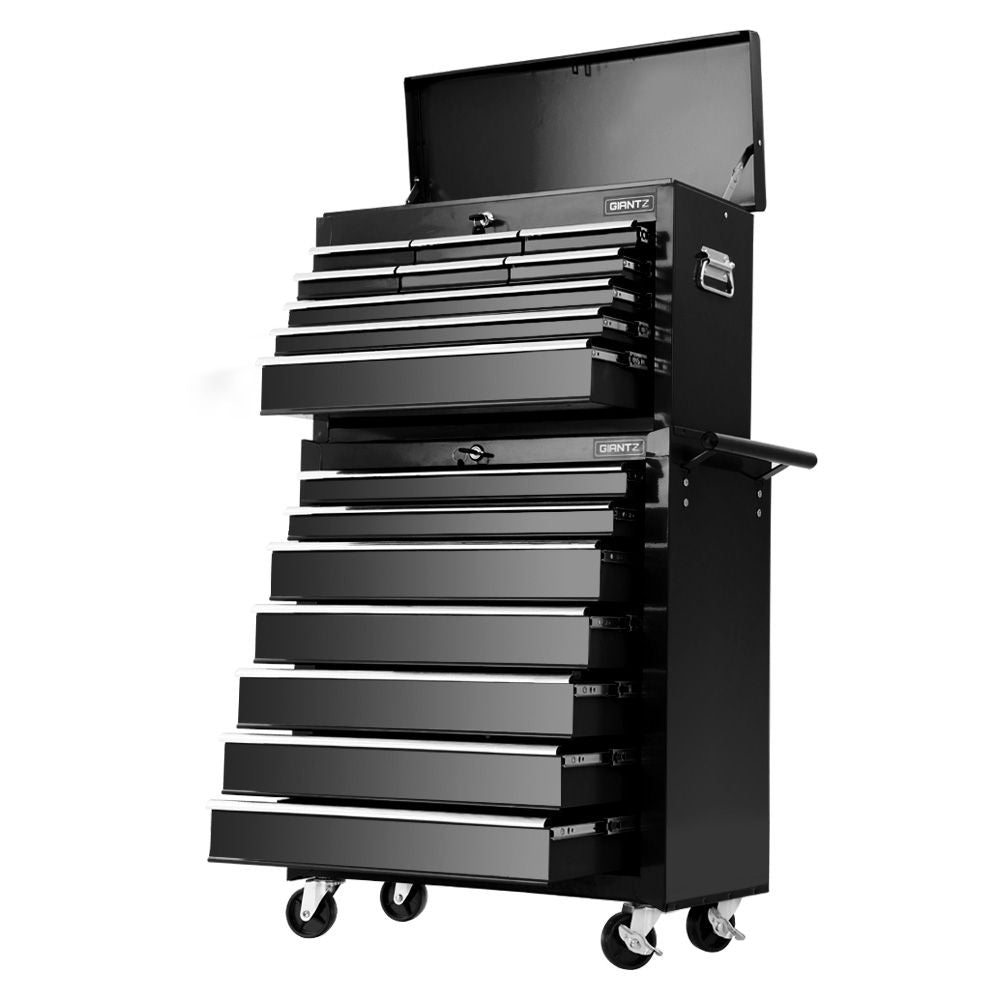 Tool Cabinets: Giantz 16 Drawer Tool Box Cabinet Chest Trolley Toolbox Garage Storage Black