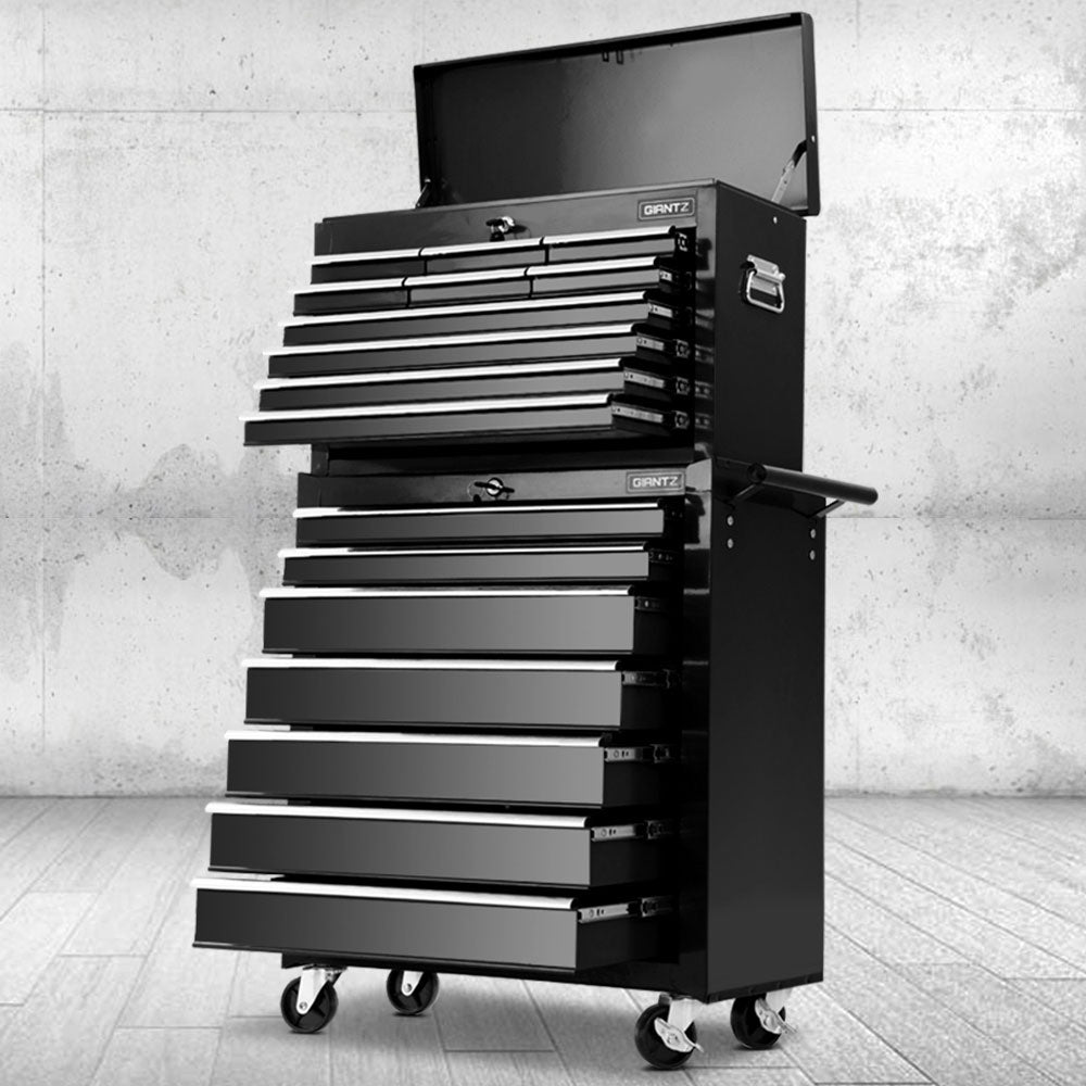 Tool Cabinets: Giantz 17 Drawer Tool Box Cabinet Chest Trolley Toolbox Garage Storage Box Black