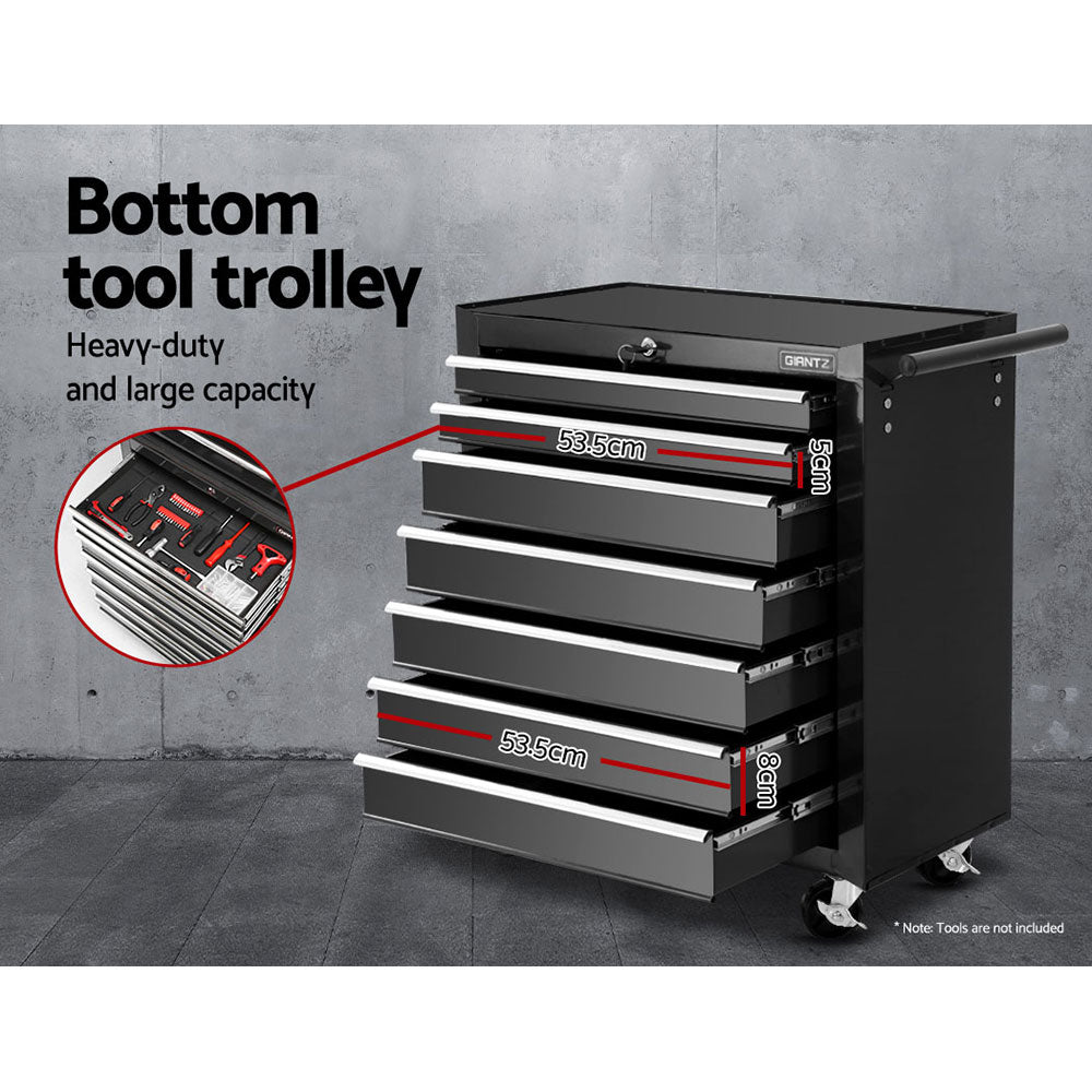 Tool Cabinets: Giantz 17 Drawer Tool Box Cabinet Chest Trolley Toolbox Garage Storage Box Black
