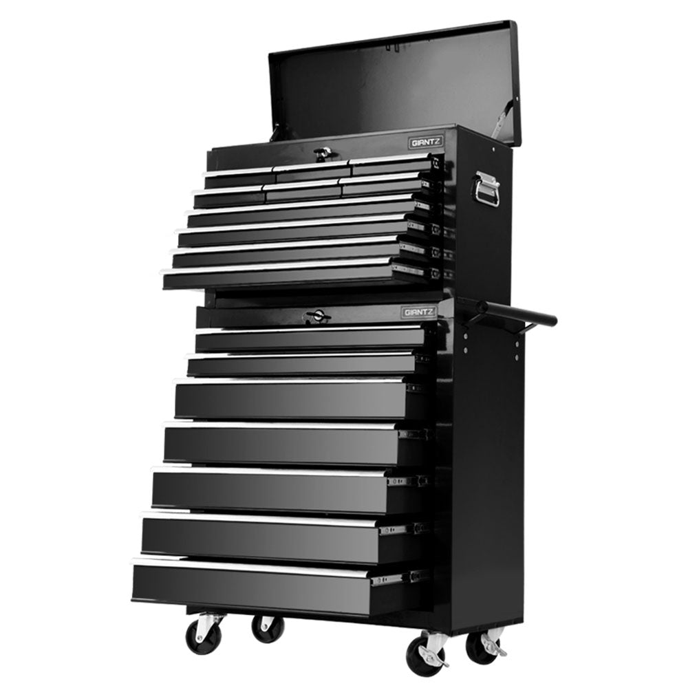 Tool Cabinets: Giantz 17 Drawer Tool Box Cabinet Chest Trolley Toolbox Garage Storage Box Black