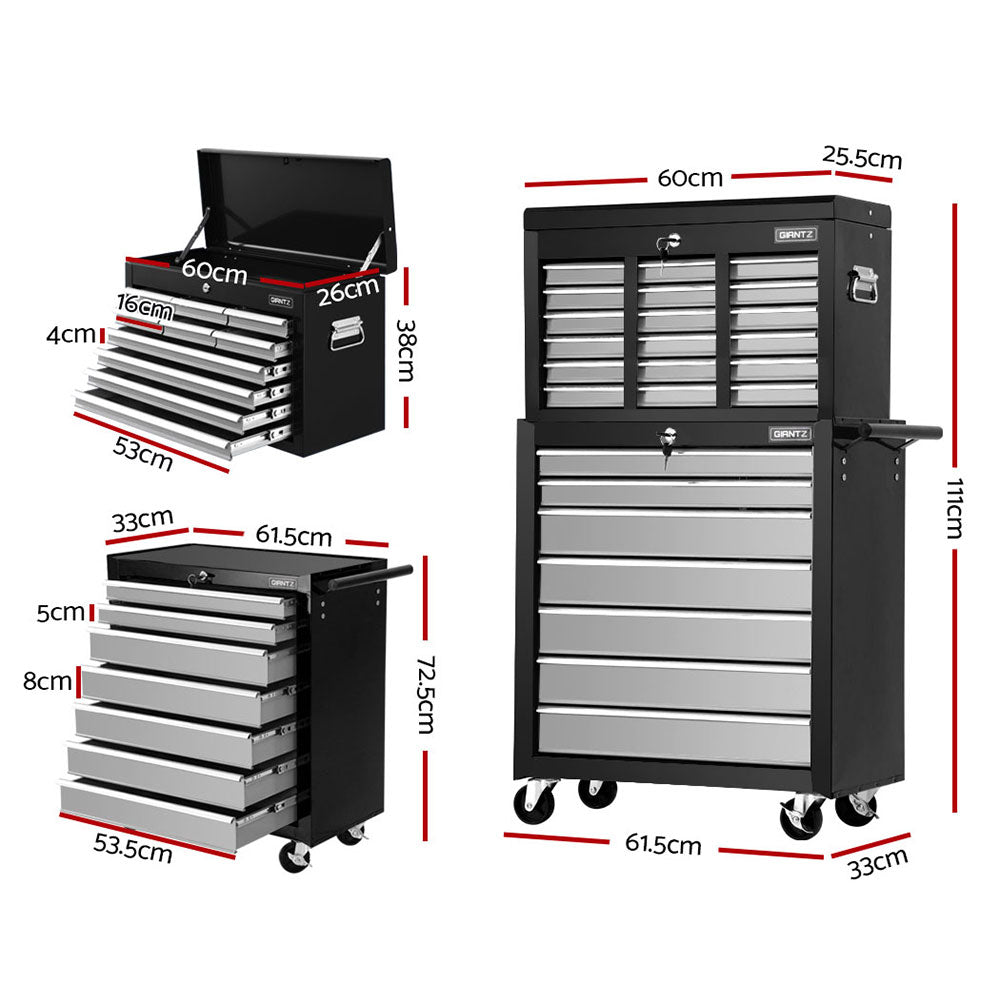 Tool Cabinets: Giantz 17 Drawer Tool Box Cabinet Chest Trolley Toolbox Garage Storage Box Grey