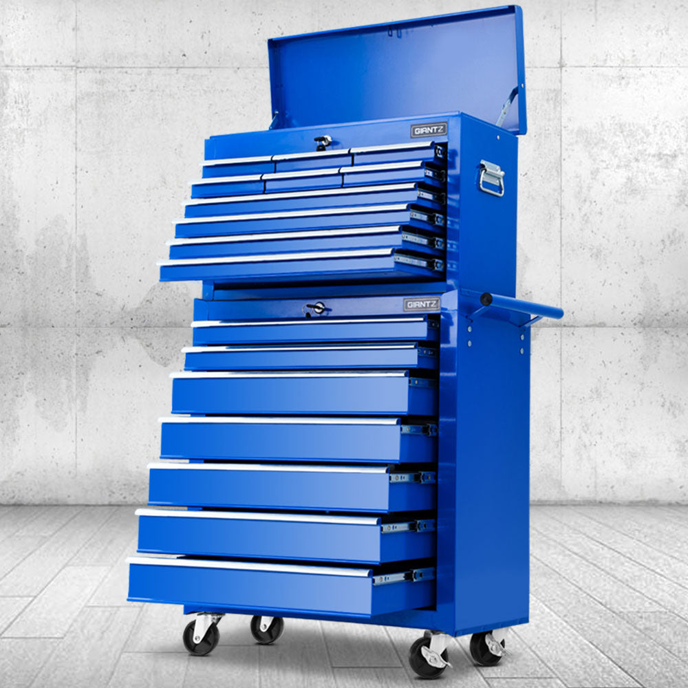 Tool Cabinets: Giantz 17 Drawer Tool Box Cabinet Chest Trolley Toolbox Garage Storage Box Blue