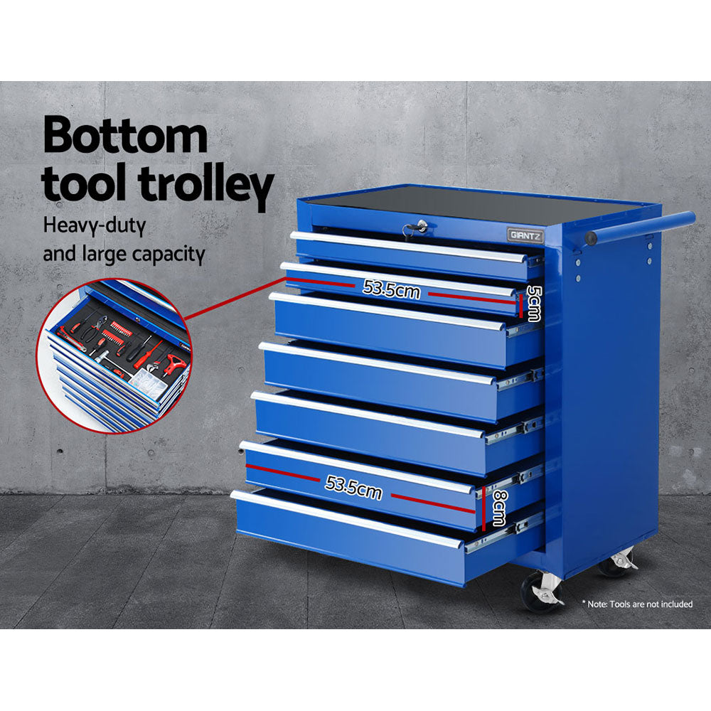 Tool Cabinets: Giantz 17 Drawer Tool Box Cabinet Chest Trolley Toolbox Garage Storage Box Blue