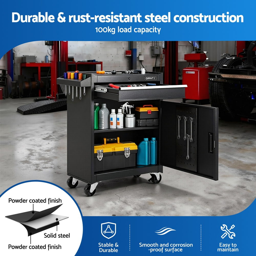 Tool Boxes: Giantz Tool Chest Trolley Cabinet Rolling Toolbox Garage Storage Tools organizer