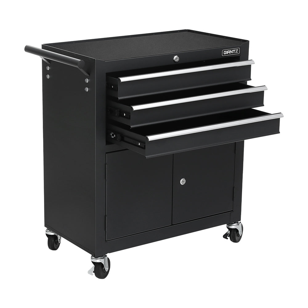 Tool Cabinets: Giantz 3 Drawer Tool Box Chest Cabinet Toolbox Storage Garage Organiser Wheels