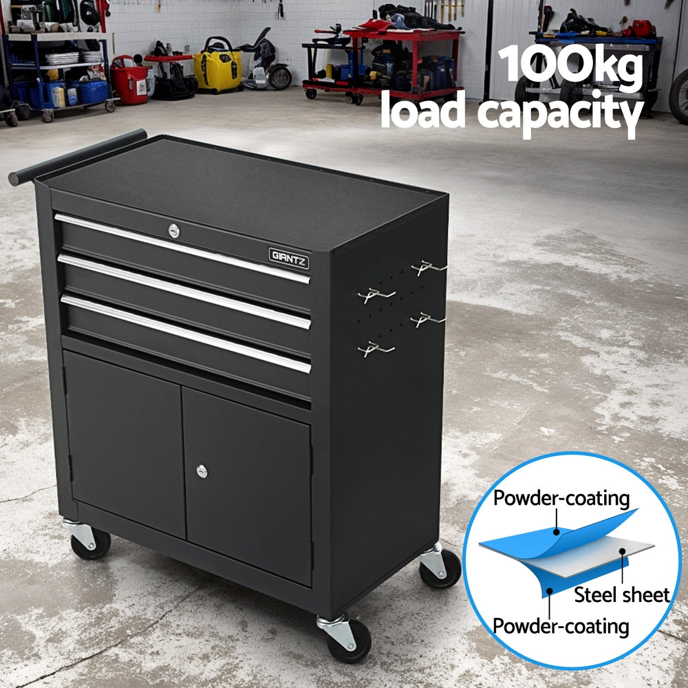Tool Cabinets: Giantz 3 Drawer Tool Box Chest Cabinet Toolbox Storage Garage Organiser Wheels