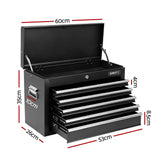 GIANTZ 5 Drawer Tool Chest Box Cabinet Lockable Garage Storage Organiser Black
