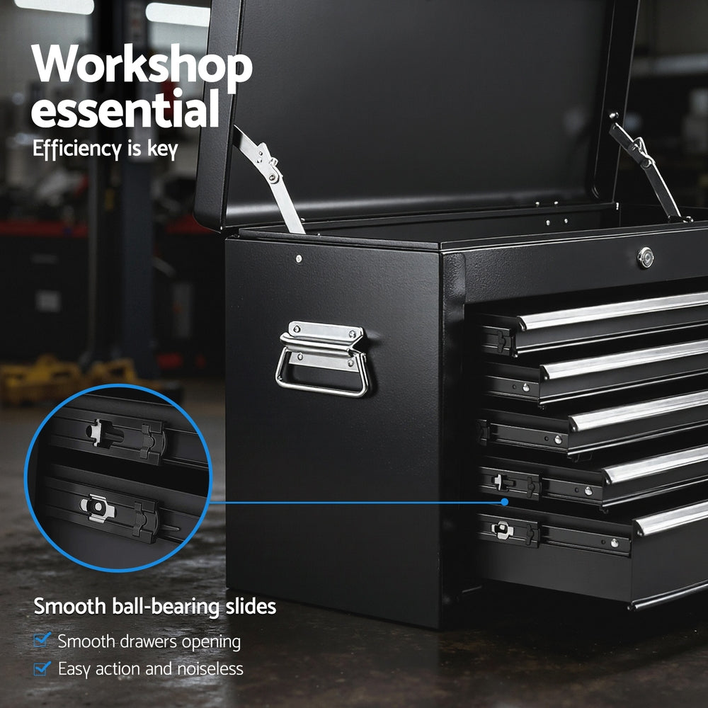 Tool Boxes: GIANTZ 5 Drawer Tool Chest Box Cabinet Lockable Garage Storage Organiser Black