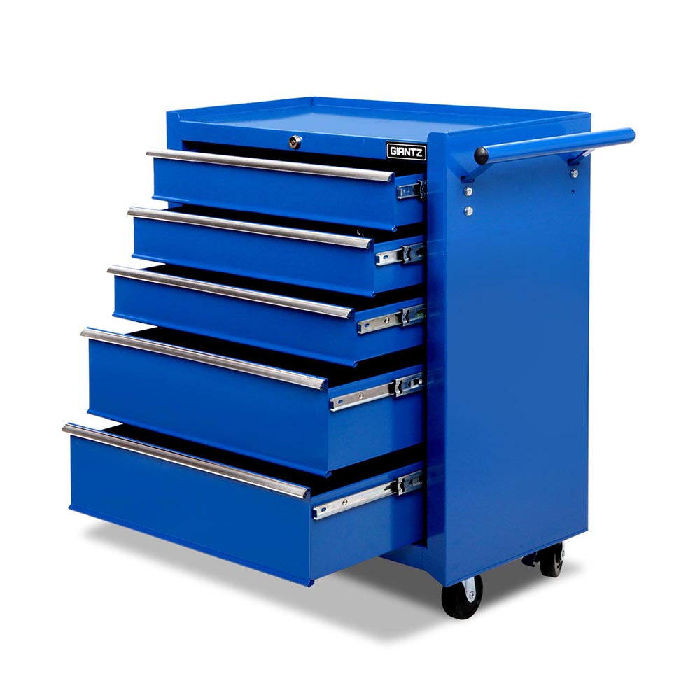 Tool Cabinets: Giantz 5 Drawer Tool Box Cabinet Chest Trolley Box Garage Storage Toolbox Blue