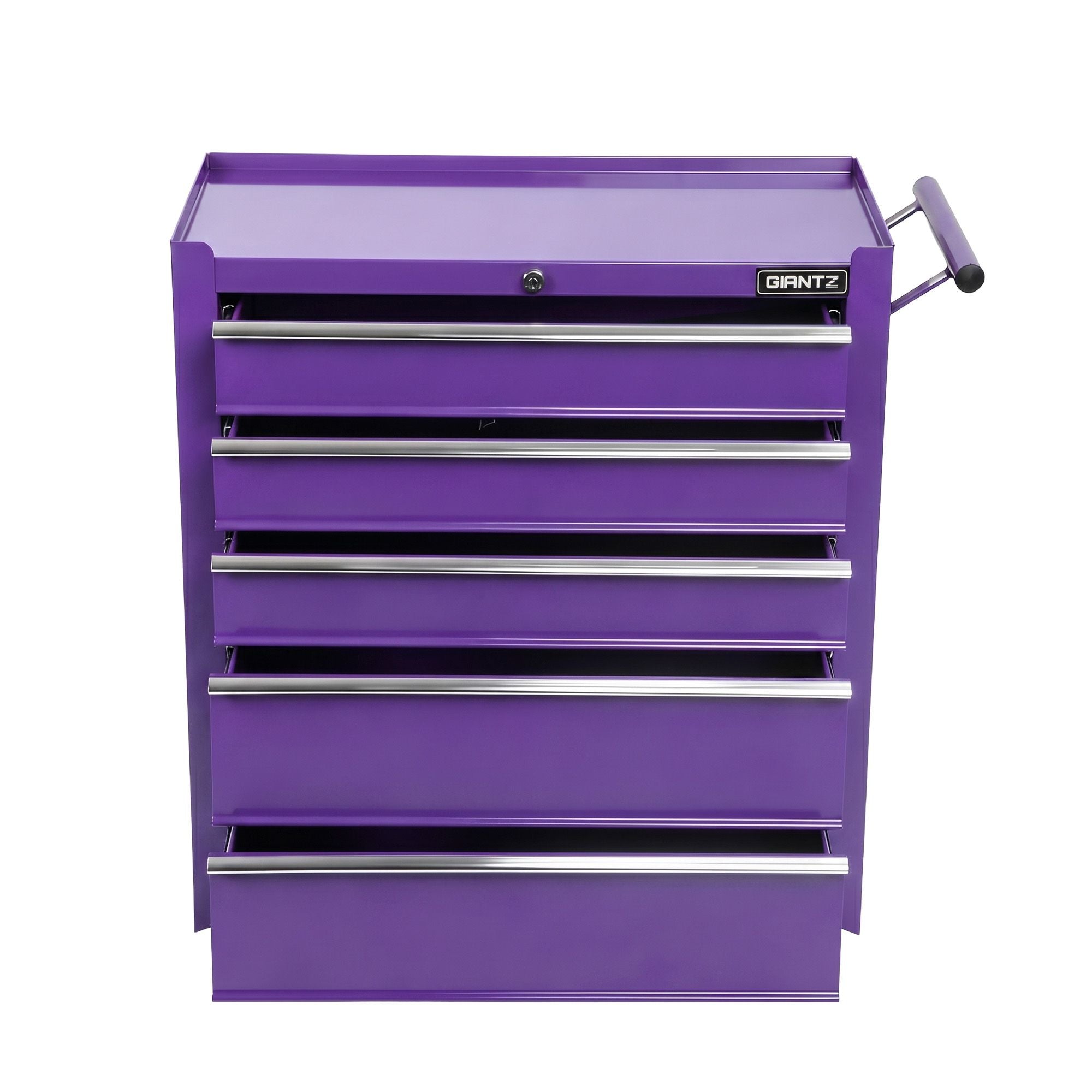 Giantz 5 Drawer Tool Chest Trolley Cabinet Toolbox Heavy Duty Garage Storage Organiser Purple
