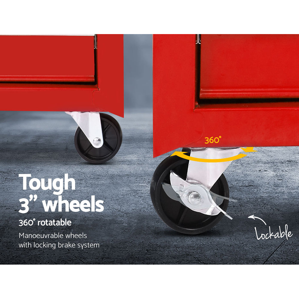 Tool Cabinets: Giantz 5 Drawer Tool Box Cabinet Chest Trolley Box Garage Storage Toolbox Red