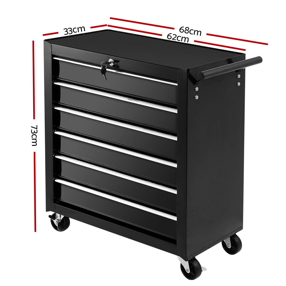 Tool Cabinets: Giantz 6 Drawer Tool Box Cabinet Chest Trolley Cart Garage Toolbox Storage